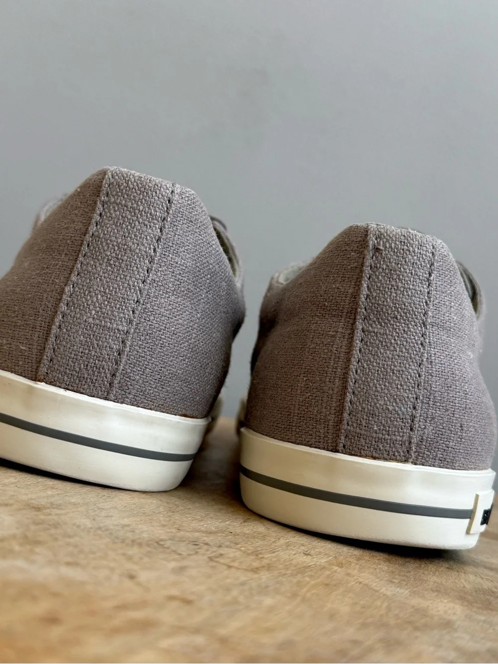 SeaVees Hermosa Plimsol Sneakers Men's 13 Tin Grey Lace Up Linen Varsity Shoes